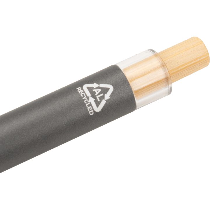 Zestaw piśmienny długopis półżelowy i ołówek automatyczny z aluminium z recyklingu SIEGFRIED - Ciemnoszary