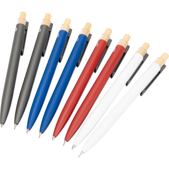 Zestaw piśmienny długopis półżelowy i ołówek automatyczny z aluminium z recyklingu SIEGFRIED - Ciemnoszary