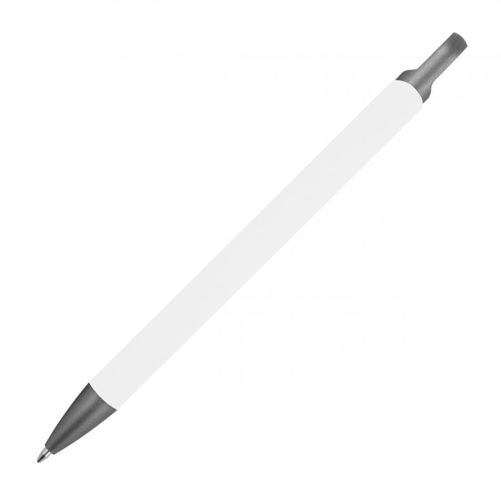 Długopis z aluminium z recyklingu, półżelowy KAROLINE - Biały