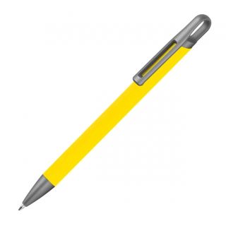 Długopis z aluminium z recyklingu, półżelowy KAROLINE - żółty