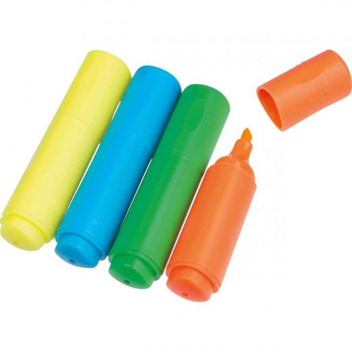 Mini zakreślacze 4 kolory SETH - Wielokolorowy