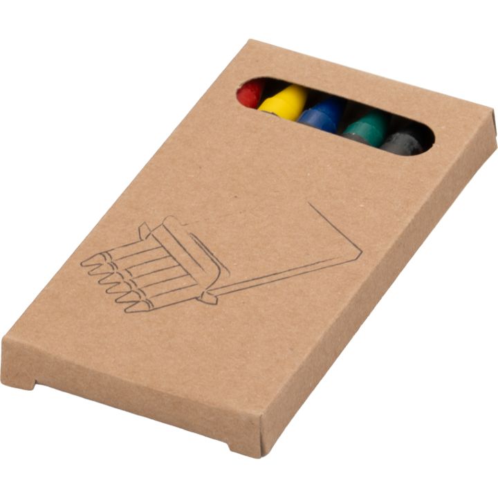 Kredki świecowe 6 kolorów AGOSTINO - Wielokolorowy