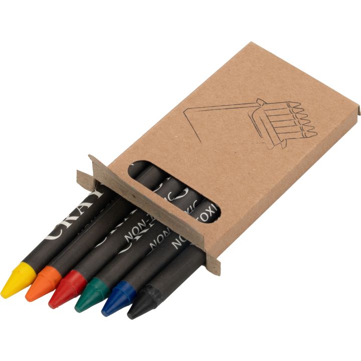 Kredki świecowe 6 kolorów AGOSTINO - Wielokolorowy