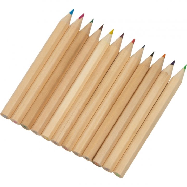 Kredki drewniane 12 kolorów ASHTON - Wielokolorowy