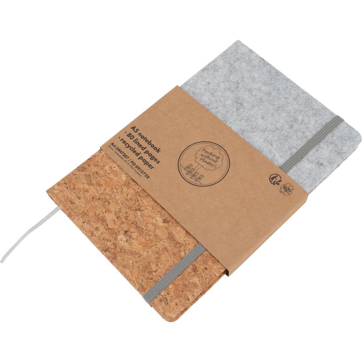 Notatnik A5 w linie RPET TERESA - Szary