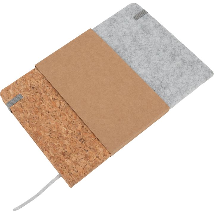 Notatnik A5 w linie RPET TERESA - Szary