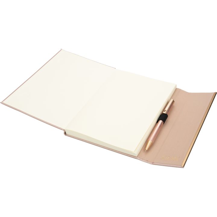 Zestaw notatnik A5 w linie i długopis CrisMa ze skóry z recyklingu MAGGIE - Miedziany