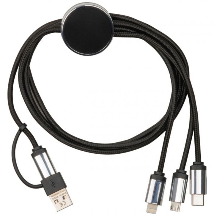 Kabel do ładowania 4w1, podświetlany INGE - Czarny