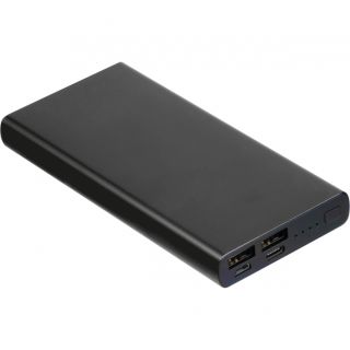 Power bank 10000 mAh z aluminium z recyklingu GIORGIA - Czarny