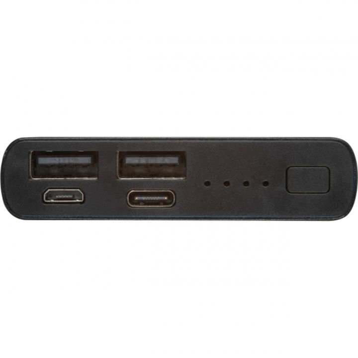 Power bank 10000 mAh z aluminium z recyklingu GIORGIA - Czarny