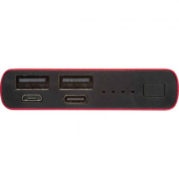 Power bank 10000 mAh z aluminium z recyklingu GIORGIA - Czerwony