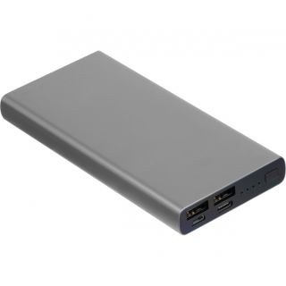 Power bank 10000 mAh z aluminium z recyklingu GIORGIA - Szary