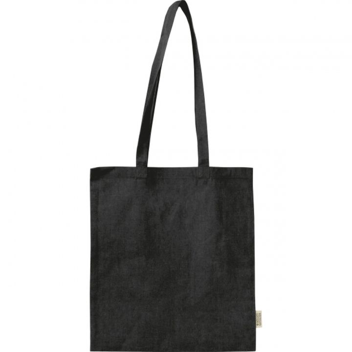 Torba bawełniana z długimi uszami 180g/m2 z materiałów z recyklingu GLEN - Czarny