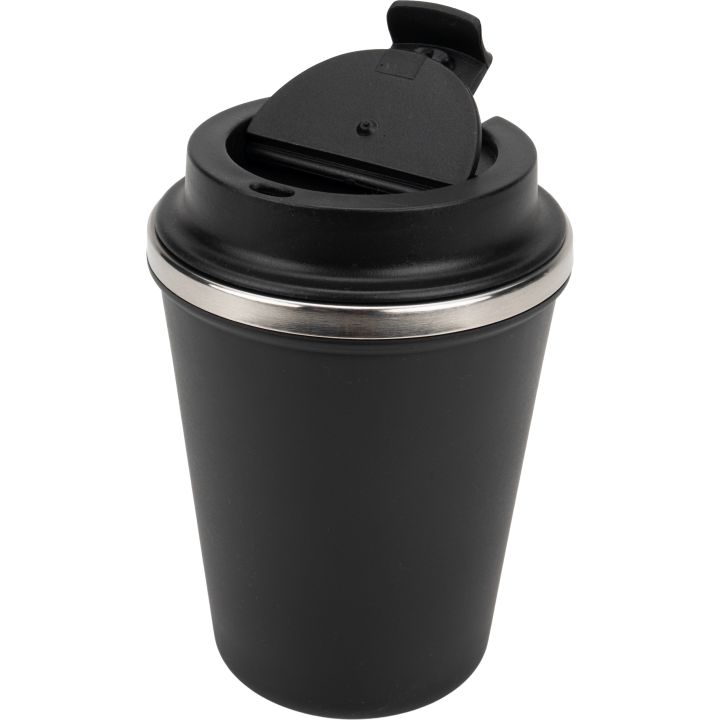 Kubek termiczny 350 ml z powłoką z recyklingu METODY - Czarny