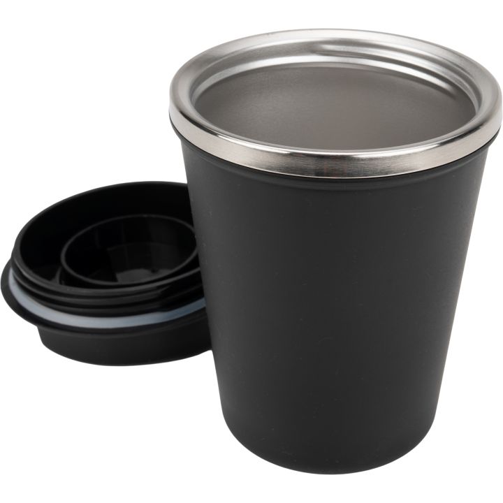 Kubek termiczny 350 ml z powłoką z recyklingu METODY - Czarny