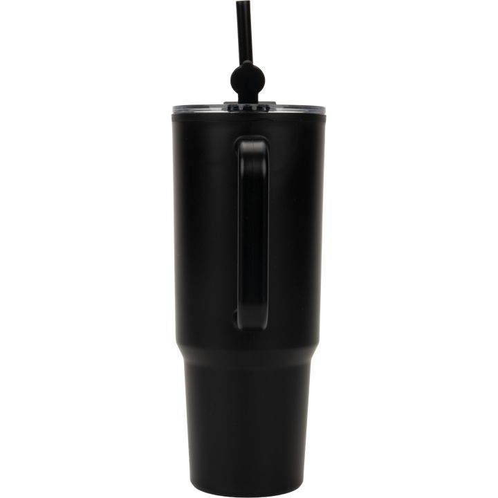 Kubek ze słomką XXL 1200 ml TEODORA - Czarny