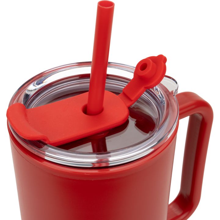 Kubek ze słomką XXL 1200 ml TEODORA - Czerwony