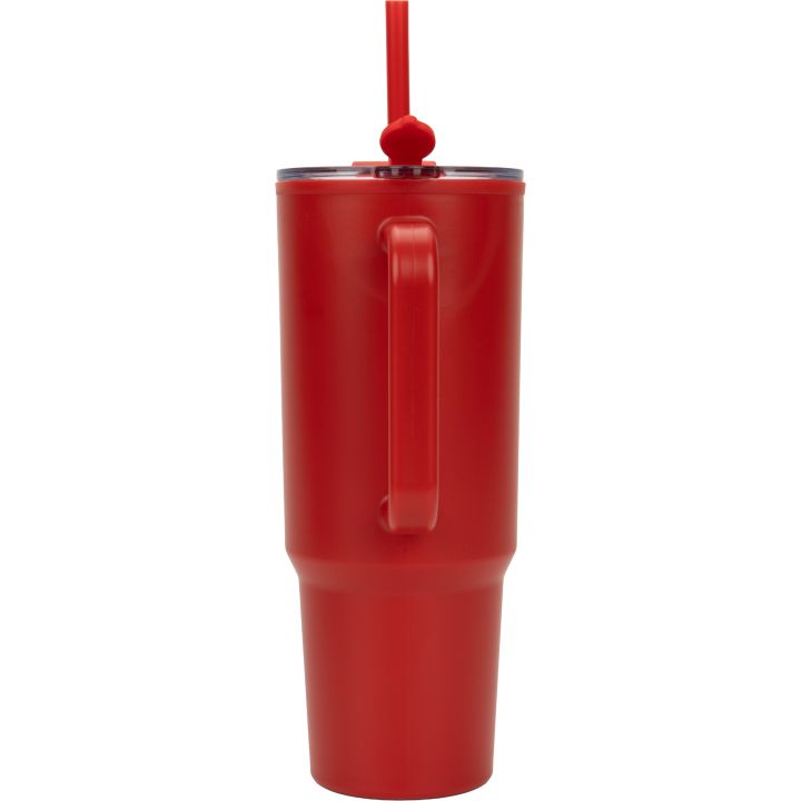 Kubek ze słomką XXL 1200 ml TEODORA - Czerwony