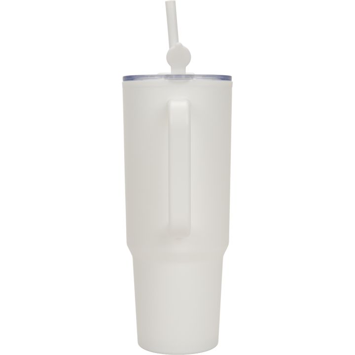 Kubek ze słomką XXL 1200 ml TEODORA - Biały