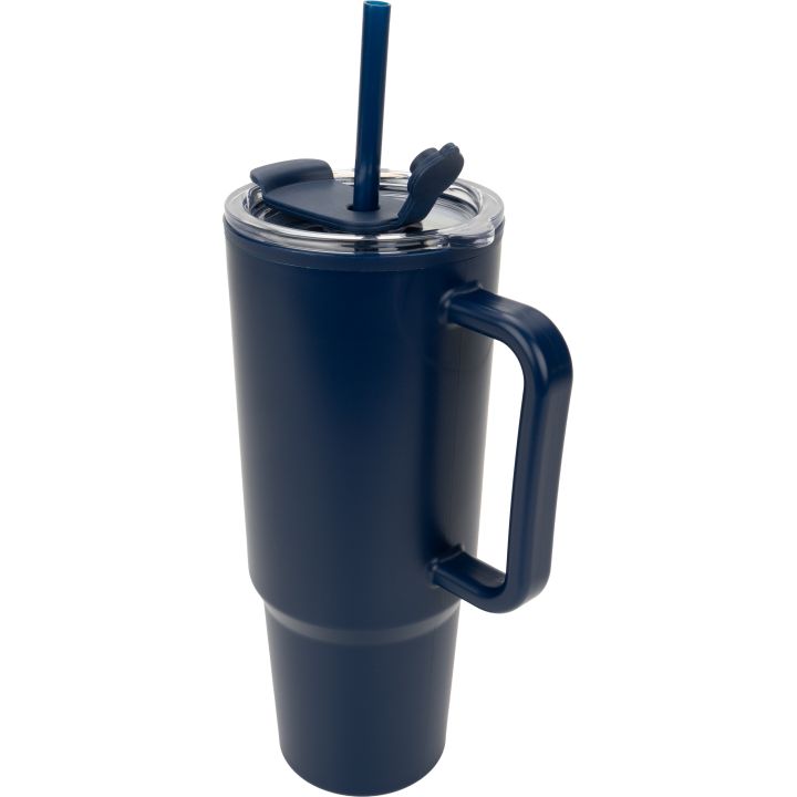 Kubek ze słomką XXL 1200 ml TEODORA - Granatowy