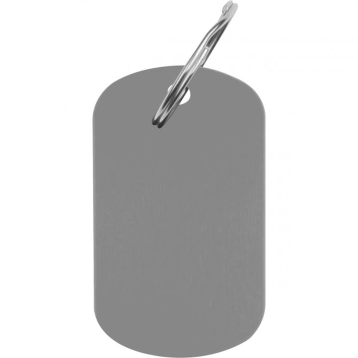 Brelok metalowy z aluminium z recyklingu LIESELOTTE - Szary