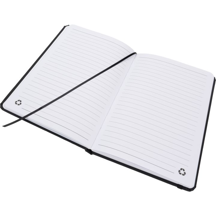 Notatnik A5 w linie z materiałów z recyklingu DOMINIK - Czarny