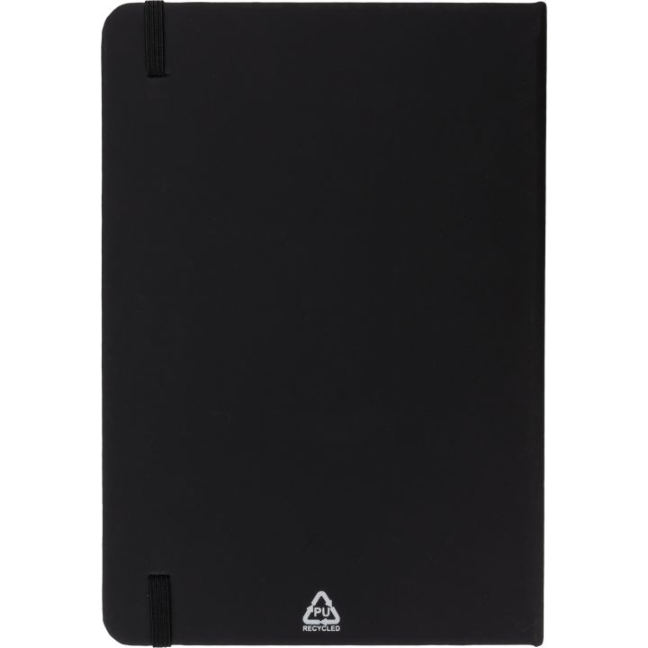 Notatnik A5 w linie z materiałów z recyklingu DOMINIK - Czarny