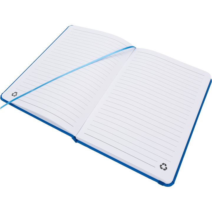 Notatnik A5 w linie z materiałów z recyklingu DOMINIK - Niebieski