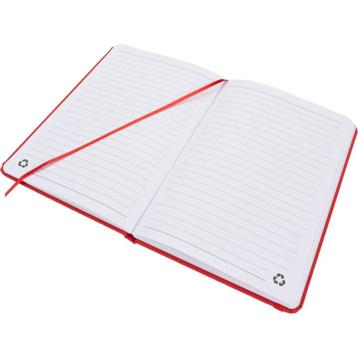 Notatnik A5 w linie z materiałów z recyklingu DOMINIK - Czerwony