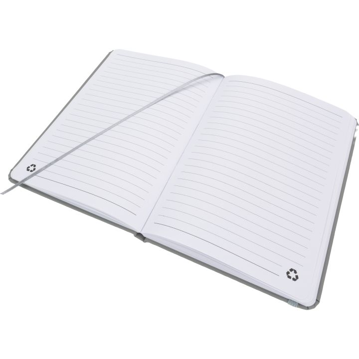 Notatnik A5 w linie z materiałów z recyklingu DOMINIK - Szary