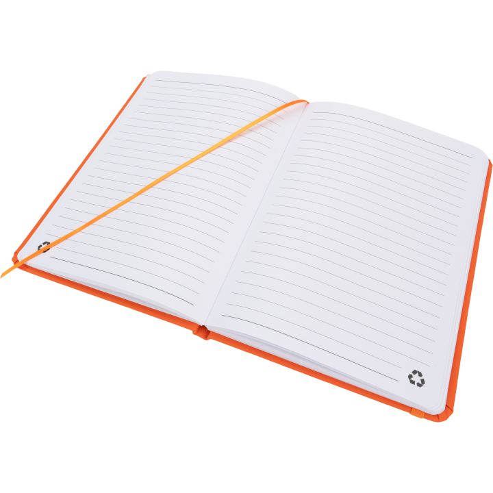 Notatnik A5 w linie z materiałów z recyklingu DOMINIK - Pomarańczowy