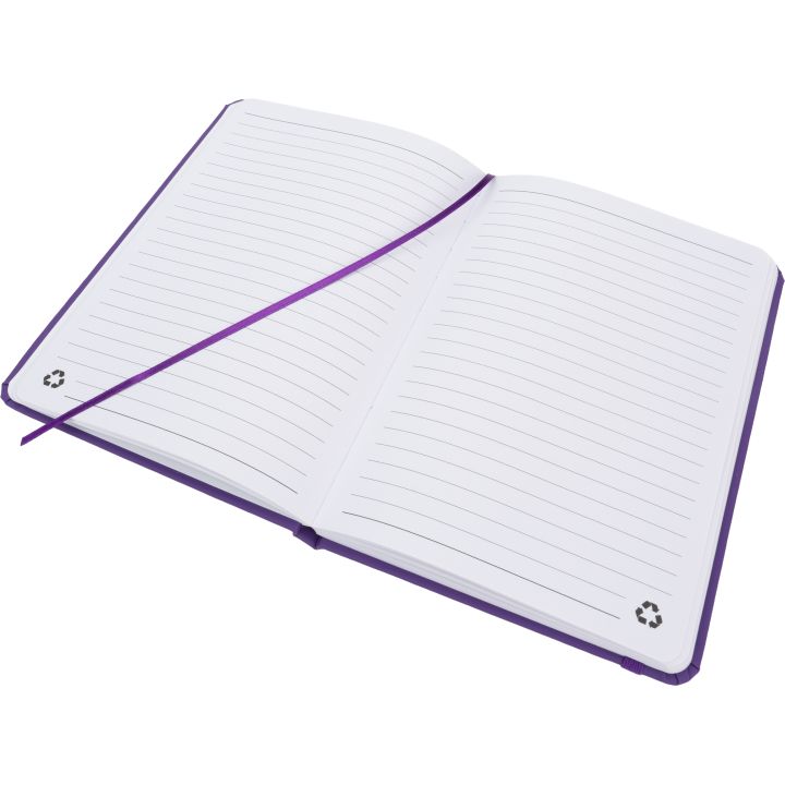 Notatnik A5 w linie z materiałów z recyklingu DOMINIK - Fioletowy
