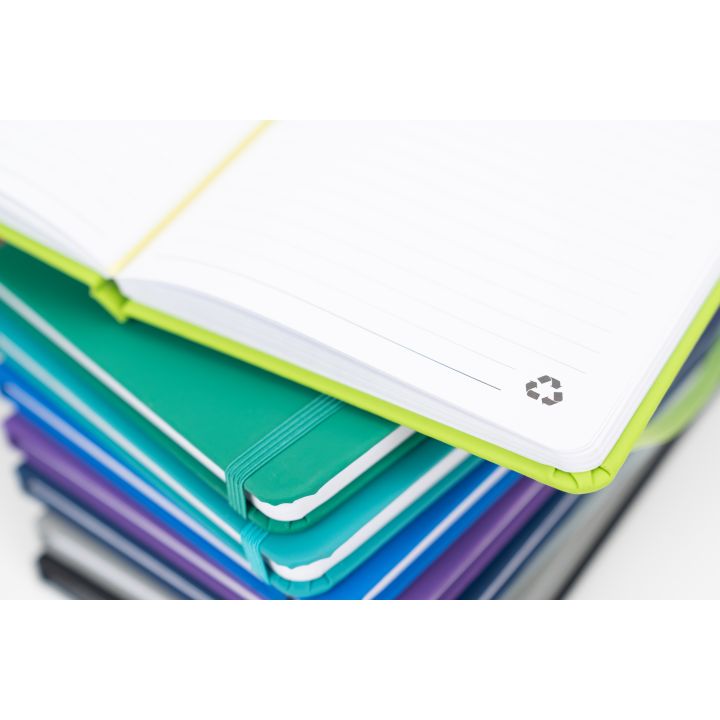 Notatnik A5 w linie z materiałów z recyklingu DOMINIK - Fioletowy