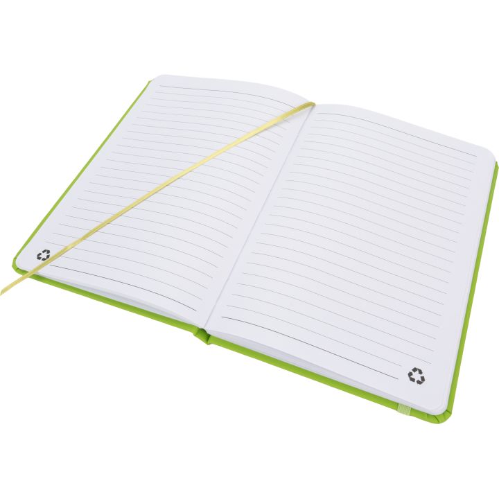 Notatnik A5 w linie z materiałów z recyklingu DOMINIK - Jasnozielony