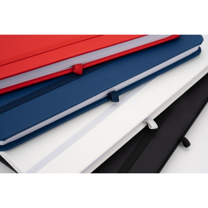 Notatnik A5 w linie z materiałów z recyklingu LORENA - Biały