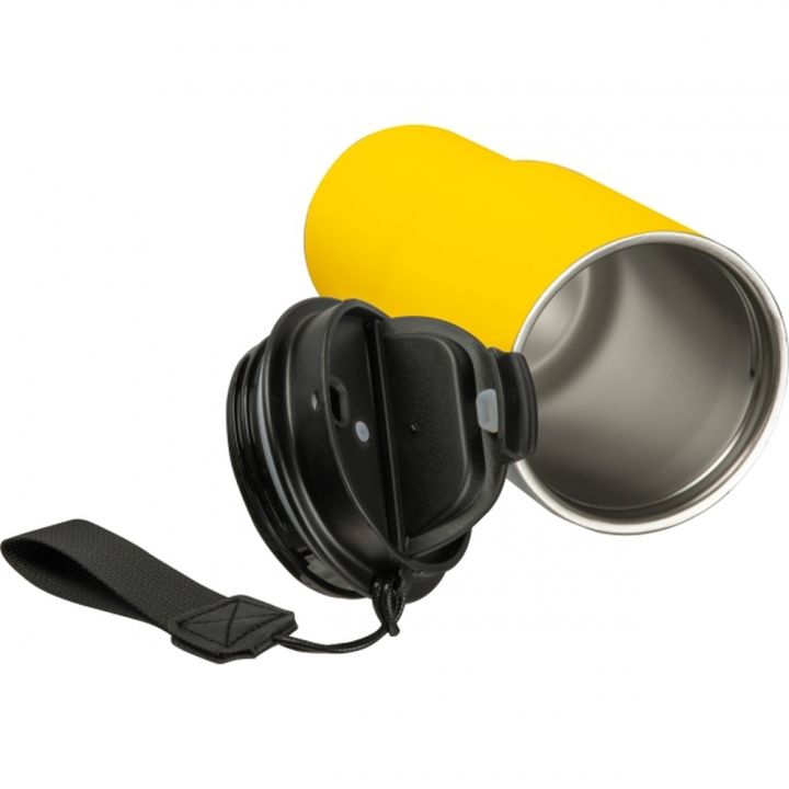 Kubek termiczny 550 ml ze stali z recyklingu DANA - żółty