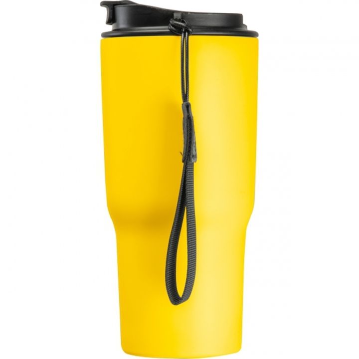 Kubek termiczny 550 ml ze stali z recyklingu DANA - żółty