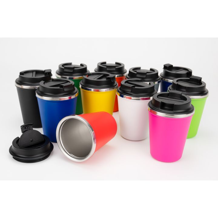 Kubek termiczny 350 ml z powłoką z recyklingu METODY - Czerwony