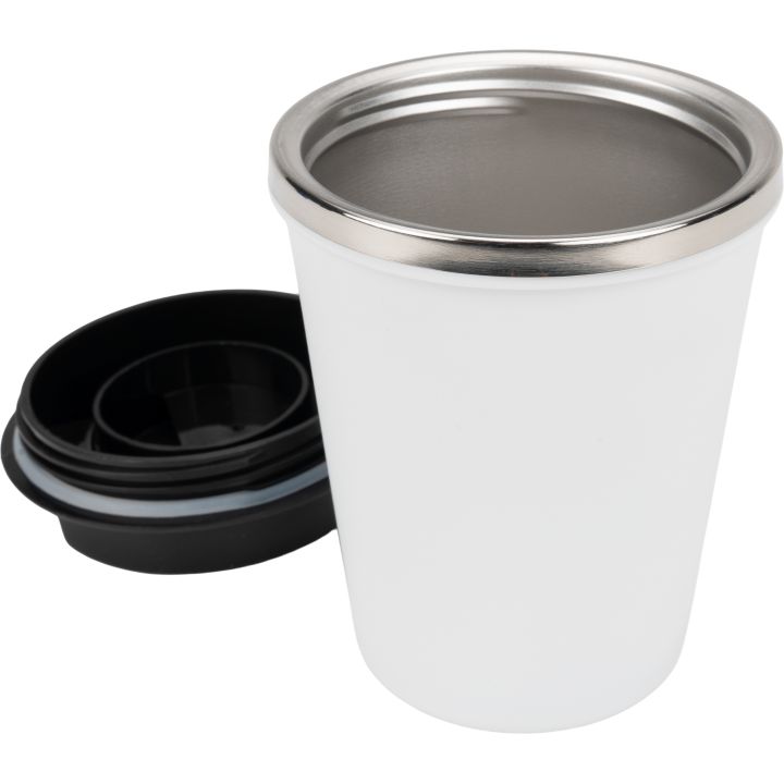 Kubek termiczny 350 ml z powłoką z recyklingu METODY - Biały