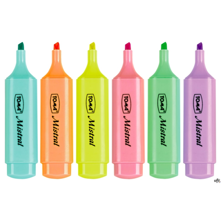 Zakreślacz MISTRAL, szeroka końcówka 1-5mm, różowy TO-334 Toma