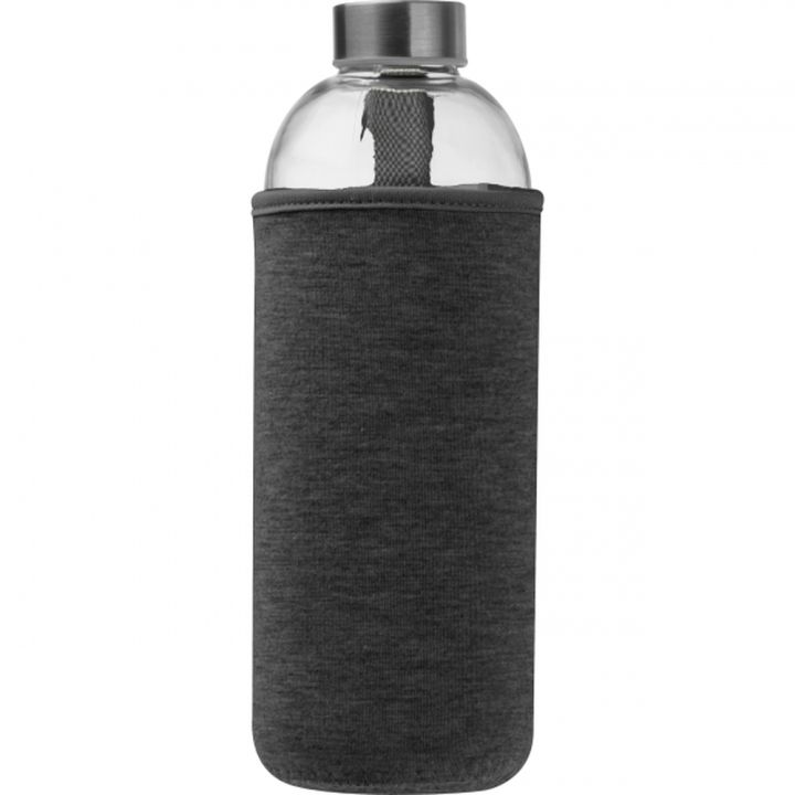 Butelka szklana z pokrowcem 1000 ml JESSICA - Ciemnoszary