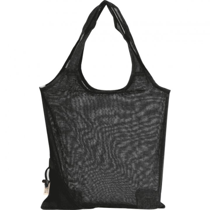 Składana torba z bawełny i poliestru z recyklingu 118 g/m² ANJA - Czarny