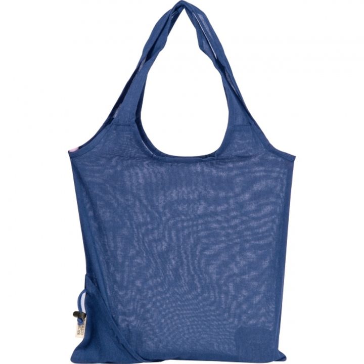 Składana torba z bawełny i poliestru z recyklingu 118 g/m² ANJA - Niebieski