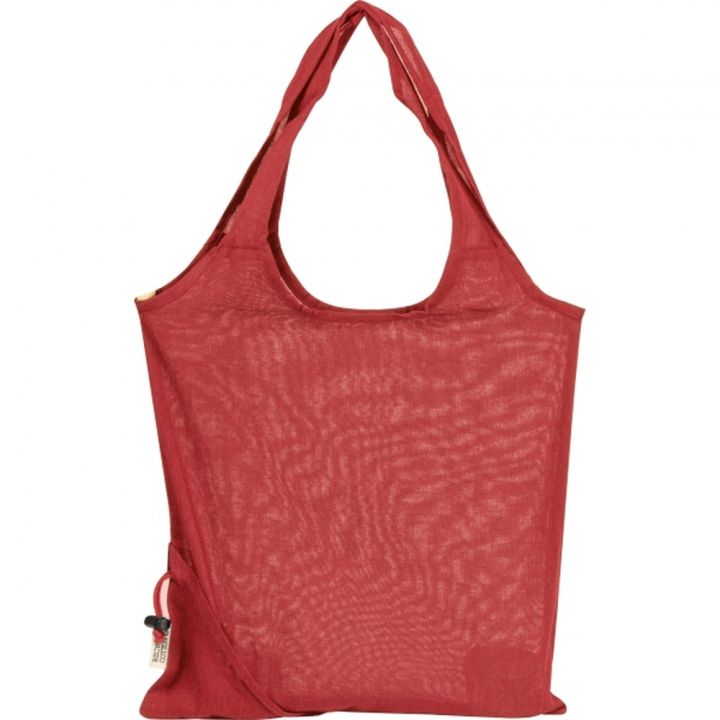 Składana torba z bawełny i poliestru z recyklingu 118 g/m² ANJA - Czerwony