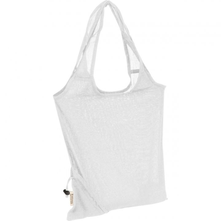 Składana torba z bawełny i poliestru z recyklingu 118 g/m² ANJA - Biały