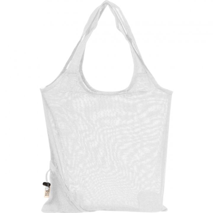 Składana torba z bawełny i poliestru z recyklingu 118 g/m² ANJA - Biały