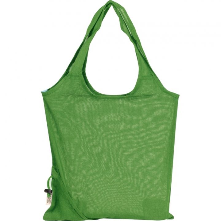 Składana torba z bawełny i poliestru z recyklingu 118 g/m² ANJA - Zielony