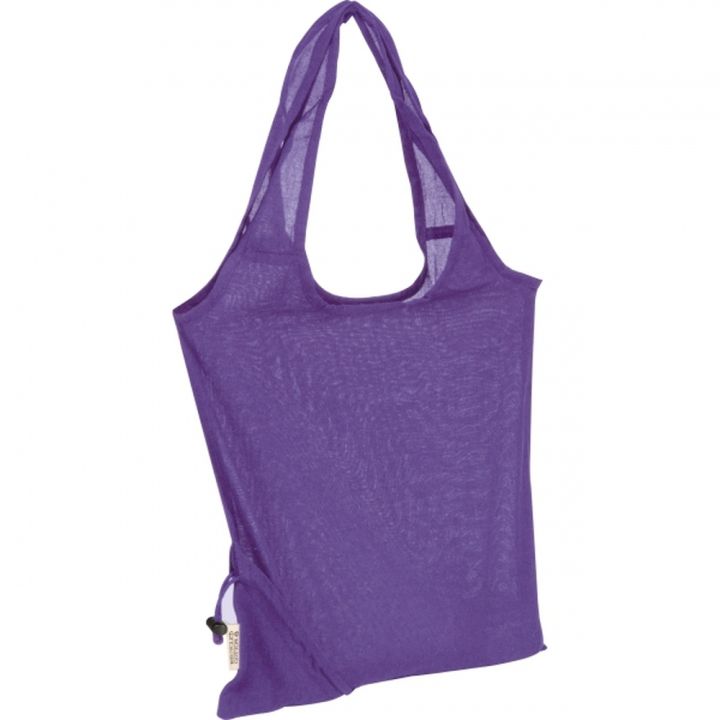 Składana torba z bawełny i poliestru z recyklingu 118 g/m² ANJA - Fioletowy