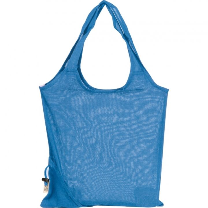 Składana torba z bawełny i poliestru z recyklingu 118 g/m² ANJA - Jasnoniebieski