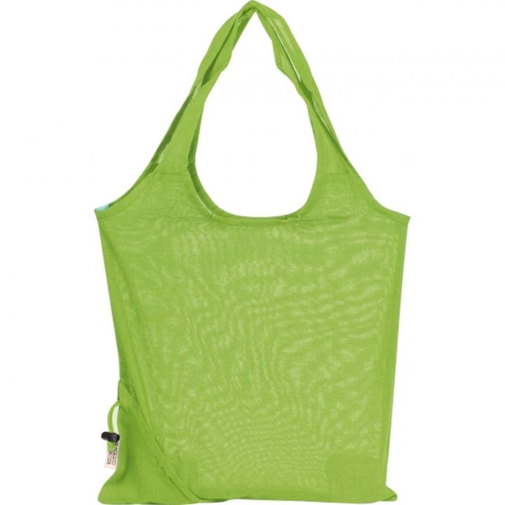 Składana torba z bawełny i poliestru z recyklingu 118 g/m² ANJA - Jasnozielony